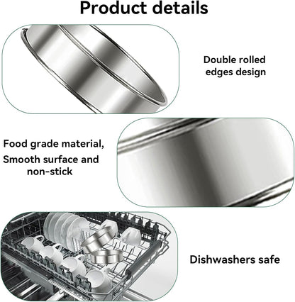 Uncle Jack 10 Pcs Stainless Steel English Muffin Rings, 3.14 Inch Crumpet Rings, Double Rolled, Nonstick, for Frying Eggs, Kitchen Baking, Silver