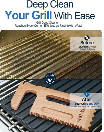 Grill Scraper for Traeger Grills, Grill Grate Cleaner - Safe Bristle-Free Grill Cleaning Tool