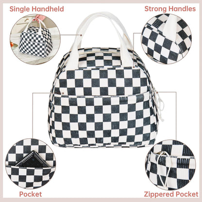 Lunch Bag for Women Men Girl,Large Cute Corduroy Lunch Tote Bags - Reusable Insulated Lunch Box for women with Handle, Leakproof WaterProof Design for Office, School, Work,Picnic.