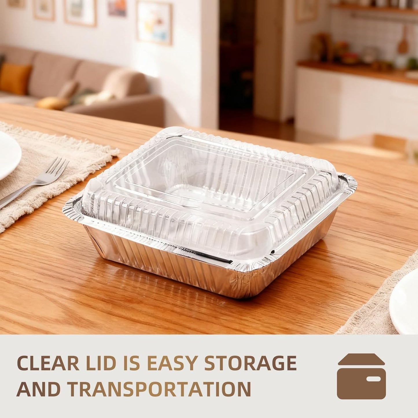 20 Pack 9x13 Aluminum Foil Pans with Lids - Heavy Duty Disposable Baking Pans, Oven Safe Steam Table Trays for Cooking, Meal Prep, Catering, Party, Food Storage & Transport - Silver, 2.5" Deep