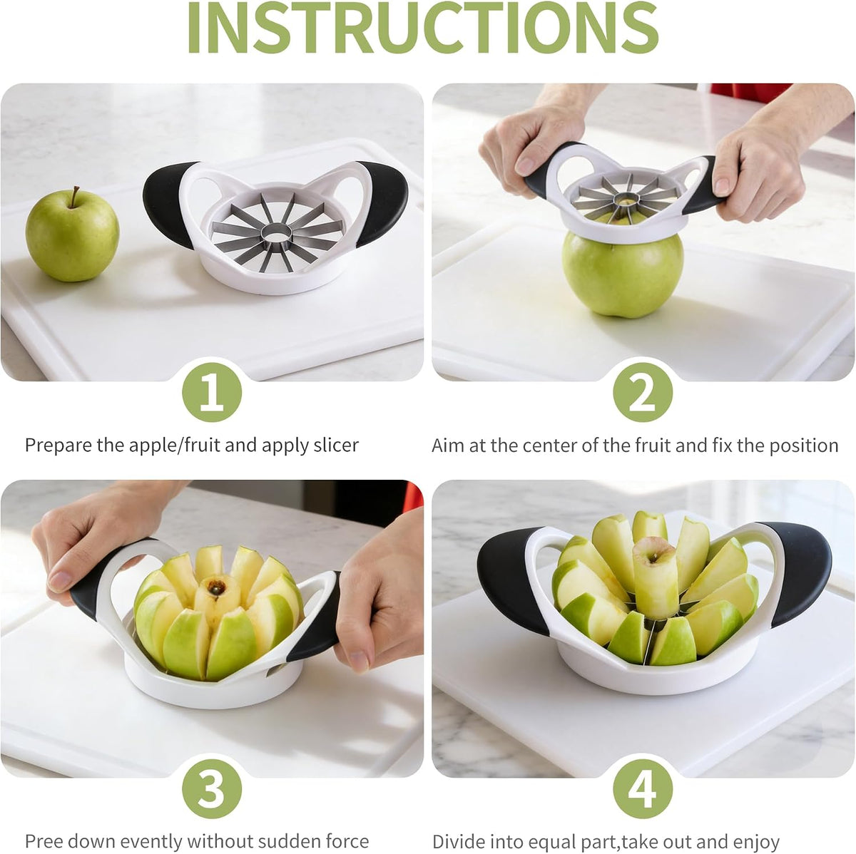 -BINGBING- Apple Cutter, 4.72 Inch Apple Corer - Apple Slicer Tool