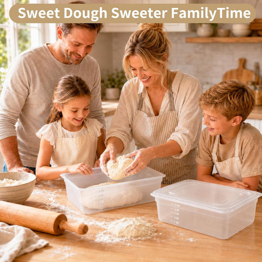 2 Pack 6L Stackable Pizza Dough Proofing Container with Lid