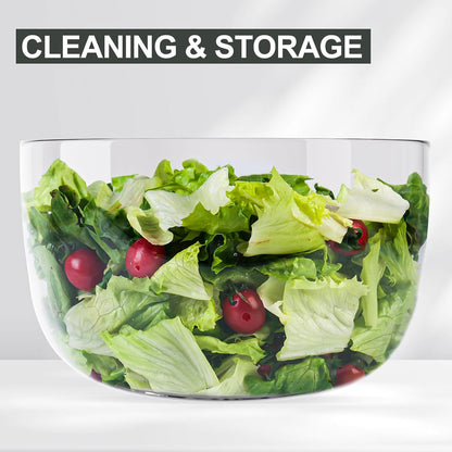 Smile mom Salad Spinner Large Lettuce Spinner Kitchen Gadgets, Large Salad Spinner Vegetable Washer, High Efficiency for Kitchen Washing & Drying Leafy Vegetables, One-Handed Easy Press 6.3 Qt White
