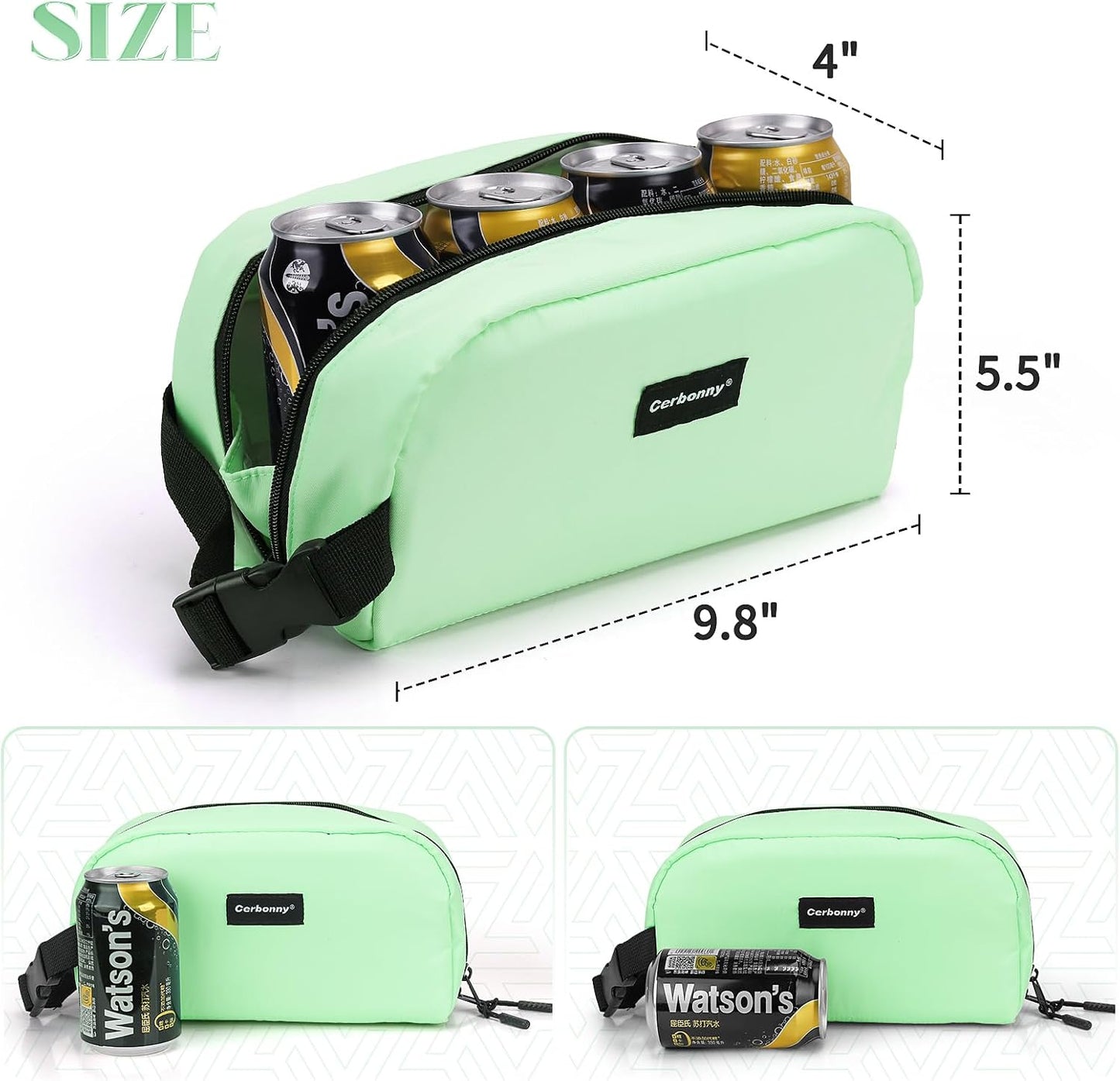 Cerbonny Freezable Cooler Bag for Work/School Travel - Mini Insulated Bag Fit For Yogurt
