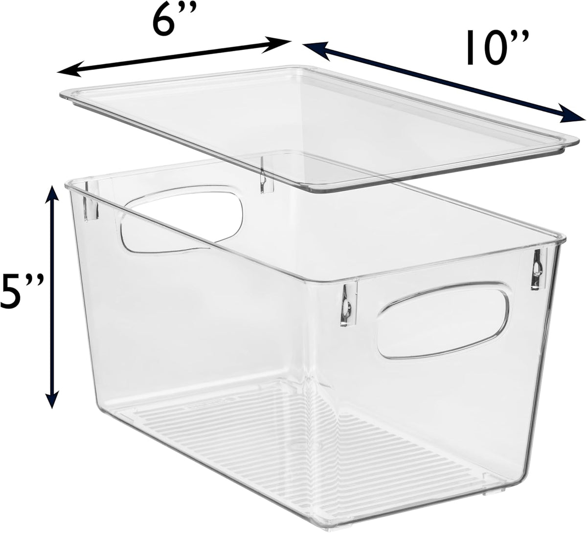 CLEARSPACE Plastic Storage Bins With lids – Perfect Kitchen Fridge Organizer, Pantry Organization, Cabinet Organizers (4 Pack)