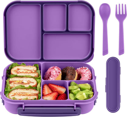 Amathley Lunch Box Kids,Bento Box Adult,Leakproof Lunch Containers for Adults/Kids/Toddler,1200ML-4 Compartments bento Lunch box with Utensil,Microwave & Dishwasher & Freezer Safe (Pink Berry)
