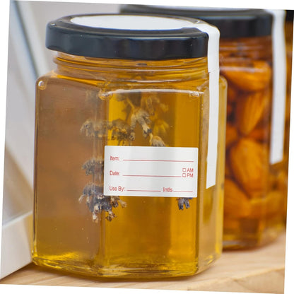 SHINEOFI 2rolls Food Storage Date Labels Removable Labels for Food Containers Kitchen Sticker to Write for Jars