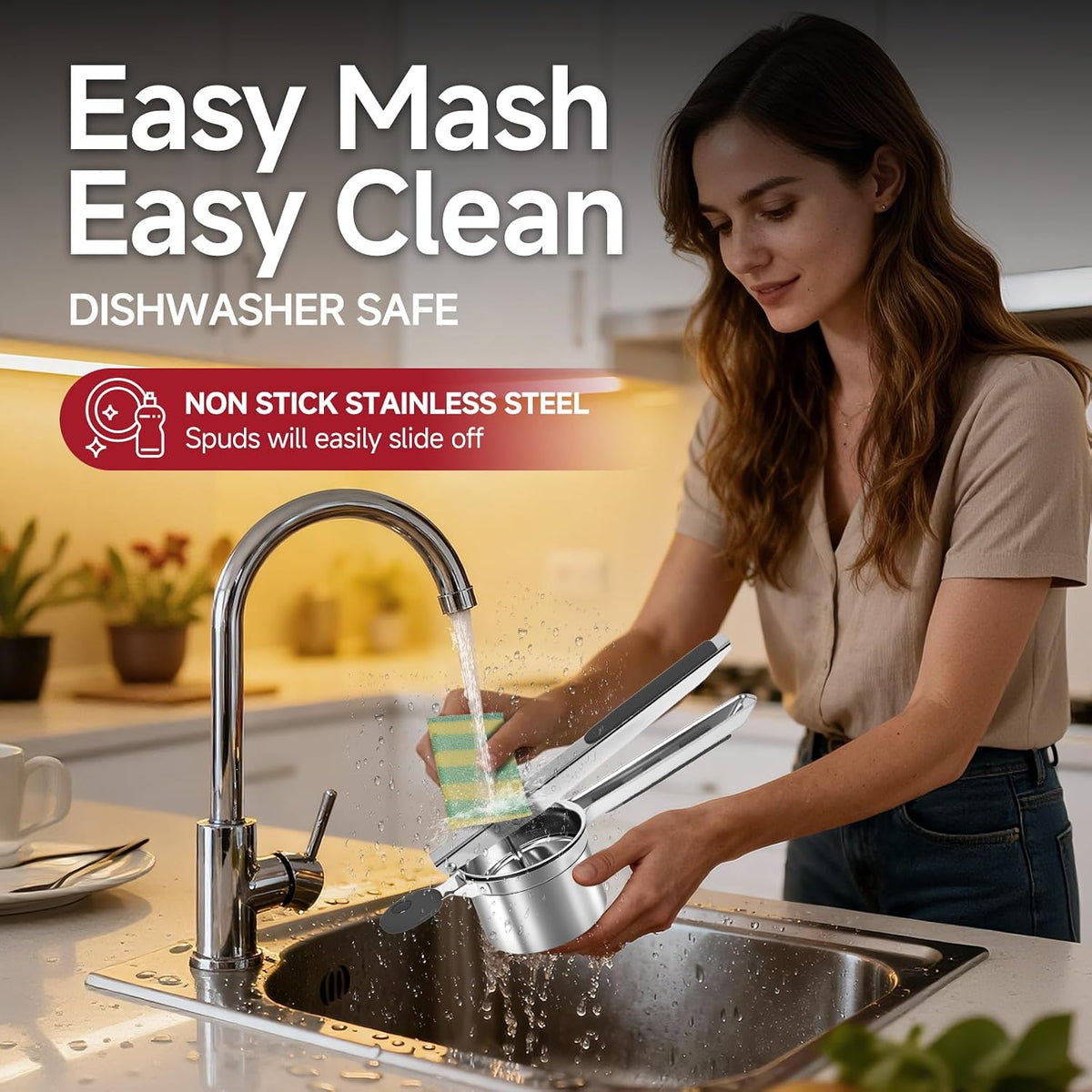 Potato Ricer for Mashed Potatoes-Stainless Steel 15oz