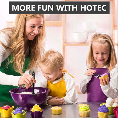 HOTEC Heat Resistant 600℉ Food Grade Silicone Rubber Spatula Set for Baking, Cooking, and Mixing Non Stick Dishwasher Safe BPA-Free Multicolor Set of 5