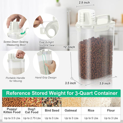 TBMax Rice Container 10 Lbs, Cereal Container Oatmeal Storage, Airtight Food Dispenser with Easy-pouring Spout & Handy Cup for Flour Grain Beans, Pet Dog Cat Bird Food Storage Container