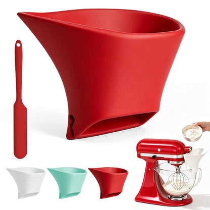 OneLeaf Silicone Flour Funnel for Kitchen Aid Mixer, Pouring Chute, White
