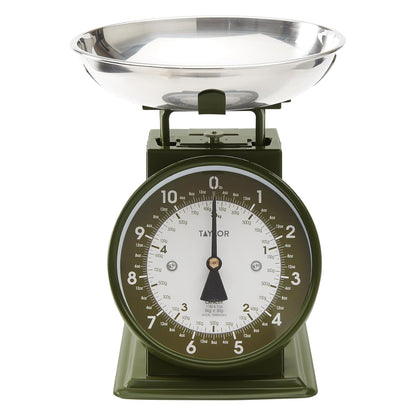 Taylor Vintage Mechanical Kitchen Scale - 11 lb Max Capacity, Silver
