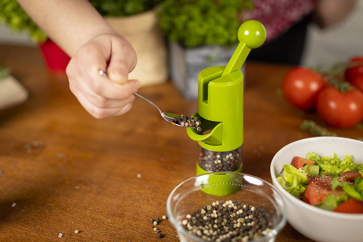 Kuhn Rikon Adjustable Ratchet Grinder with Ceramic Mechanism for Salt, Pepper and Spices, 8.5 x 2.25 inches, Black