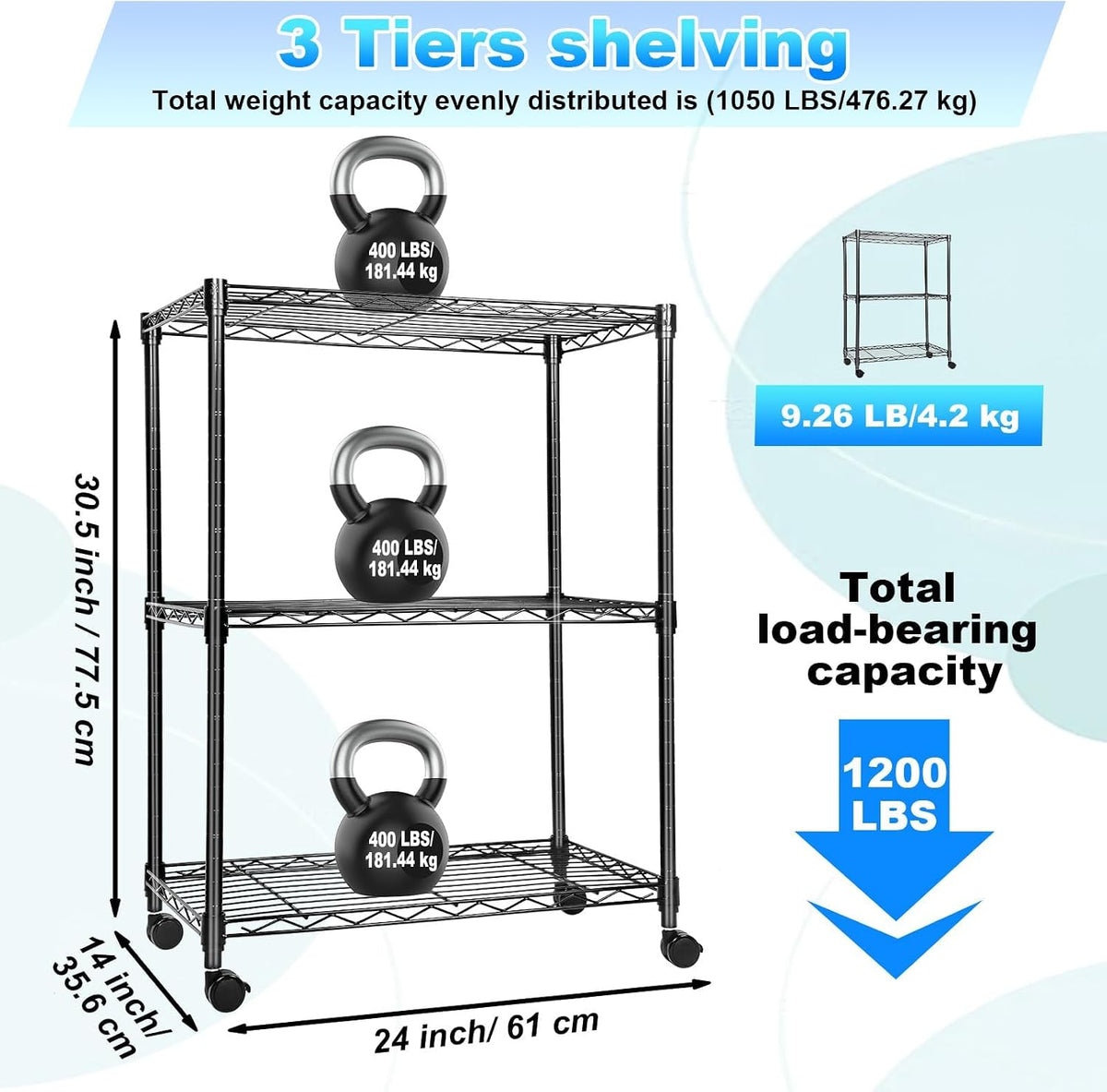 Whitmor 2-Wire Shelving Unit, Metal Storage Shelves, Stacking Shelf with Basket, Easy Assembly Home Organizer for Pantry, Kitchen, Garage, Plant