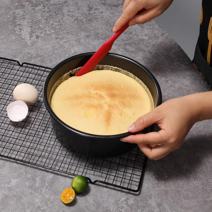 【6 Pack】Silicone Jar Spatula,Cake Cream Butter Spatulas,Icing Spatula,Sourdough Spatula with Long Handle, Jar Scraper Spatula (Black,Red,Orange,Blue,Green,Purple)