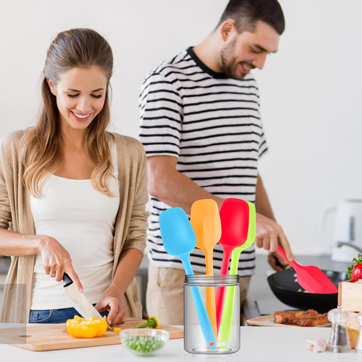 Silicone Spoon Spatula Set Food Grade Kitchen Utensils Heat Resistant
