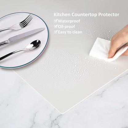 Silicone Mat Heat Resistant Mats for Countertop, Large Silicone Mats for Crafts Kitchen Counter Workbench Table protector, Size 36x24 inches Thick 2mm,Rolled Package,Light Blue
