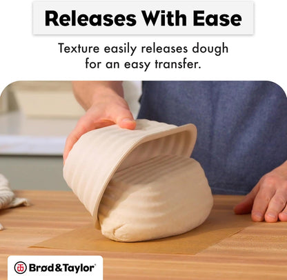 Brod & Taylor Banneton Boule 8.5” Proofing Basket for Sourdough & Artisan Bread Baking – Stackable, Made From Bamboo & Sugarcane Pulp (1-Pack)