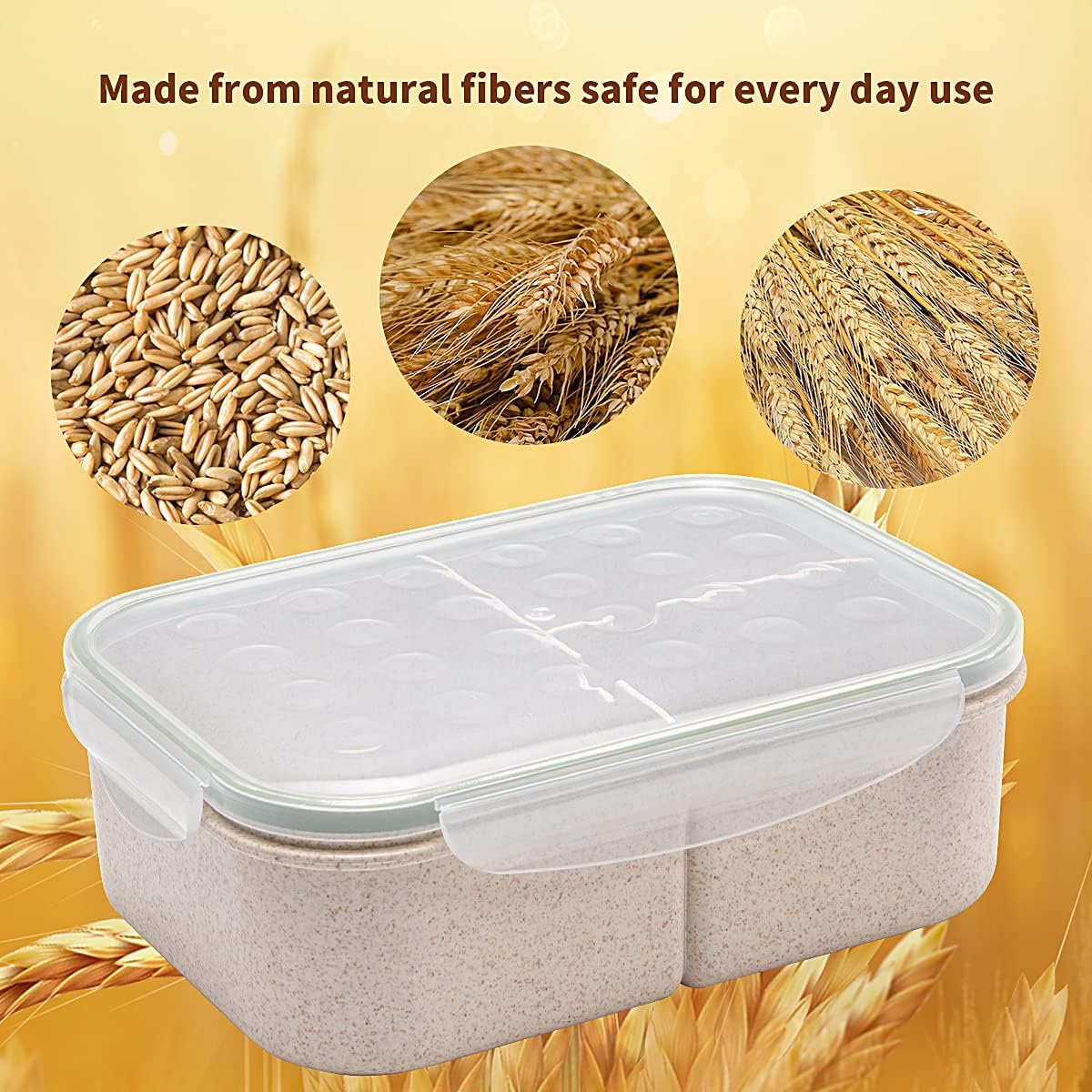 MISS BIG® Bento Box,Bento Box Adult,Lunch Box,Leak Proof Lunch Containers,No BPAs and No Chemical Dyes Bento Lunch Box,Dishwasher and Microwave Safe Lunch Containers for Adults(1900ml Gray)