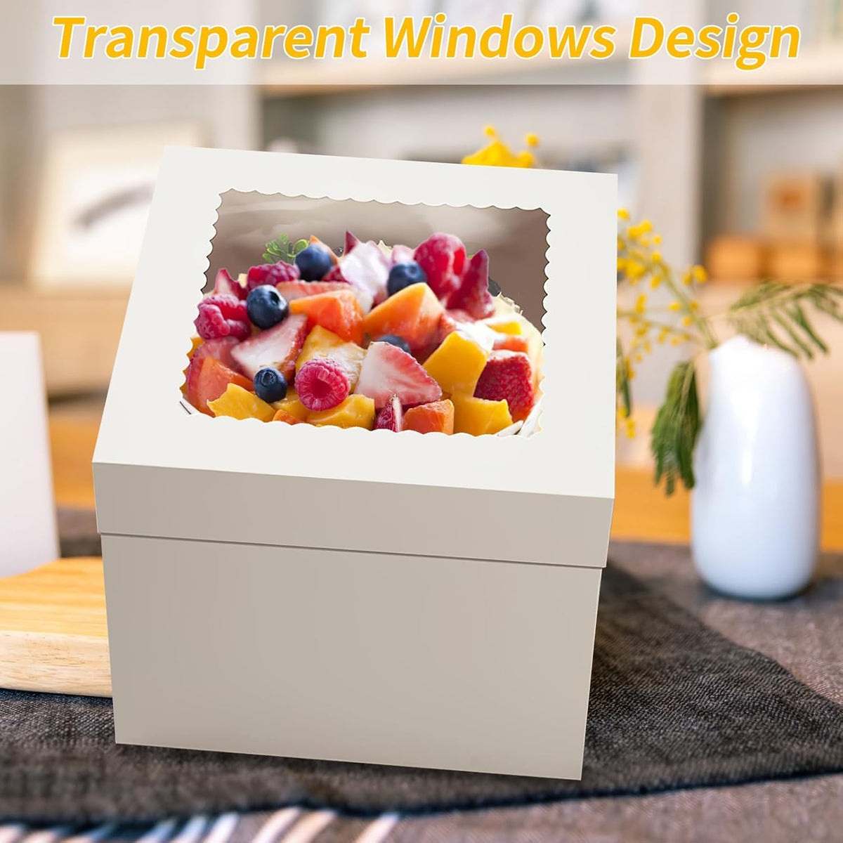 WINKIO Cake Boxes 12 inch, Cake Carrier Holder, Storage Transport Container