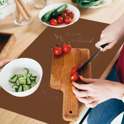 Silicone Mat for Kitchen Counter, Silicone Mat Trimable to Size (Black, 15.7×11.8inch-2pcs), BPA-Free Silicone Placemat, Heat-Resistant NonSlip Table Mat for Air Fryer, Countertop Protector Mat