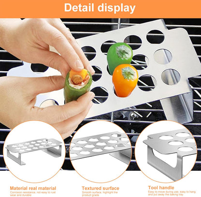 2pack Jalapeno Grill Rack with Handle and Chili Pepper Corer Tool