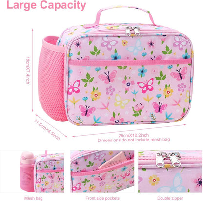 RHCPFOVR Kids Lunch Bag - Insulated Lunch Box for Boys Girls,Washable Lunch Bag and Reusable Toddler Leak-proof Lunchbox for School and Daycare - Colors B