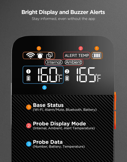 GoveeLife Smart Wireless Meat Thermometer Digital 2 Probes with App Alarm