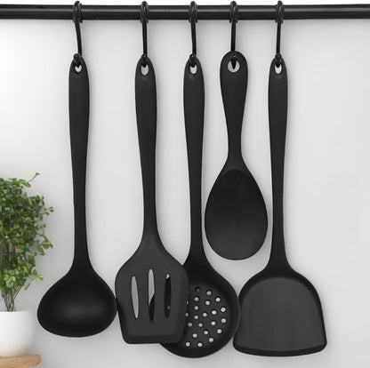 Silicone Cooking Utensil Set - 5 Piece, Black