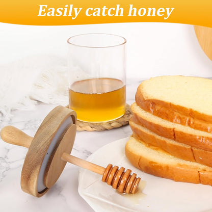 Honey Jar with Dipper and Lid,Glass Honey Pot Container Dispenser,Clear Glass Honey Container for Home Kitchen,Store Honey and Syrup,Easy to Clean… (12oz)