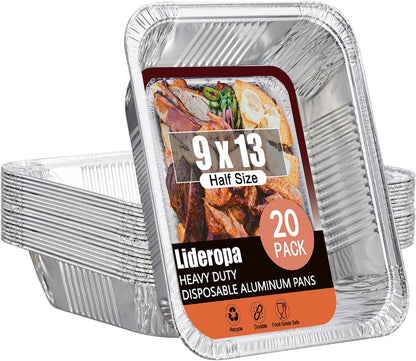 Aluminum Pans with Clear Lids 9x13-10 Pack Aluminum Foil Pans, Heavy Duty Disposable Pans for Cooking, Baking, Meal Prep, Parties & Food Storage