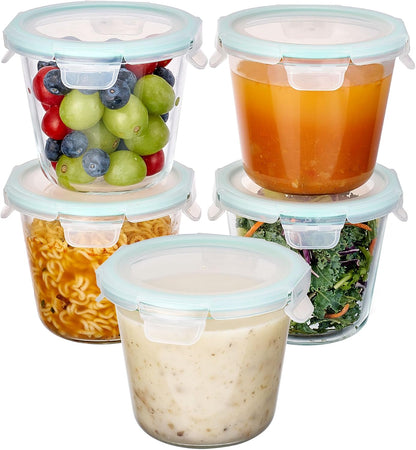 Vtopmart 10 Pack 35oz Glass Food Storage Containers with Lids, Meal Prep Containers, Airtight Reusable Lunch Container Set, Safe for Oven, Microwave, Freezer, and Dishwasher, Grey