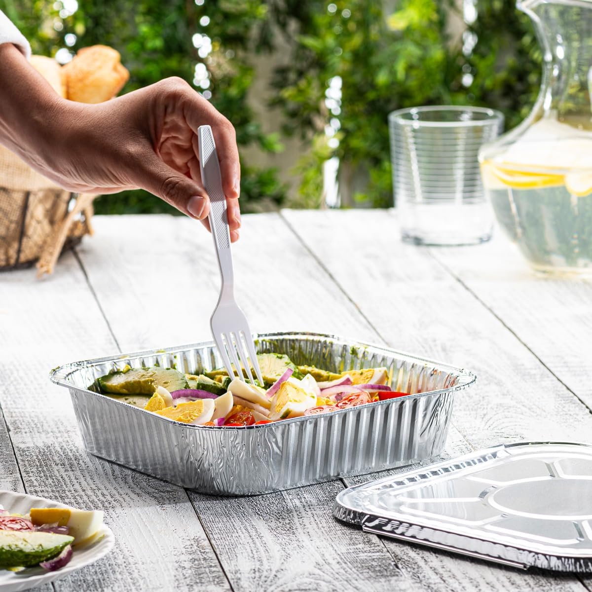 GUSTO [30 Count 9x13 Inch Aluminum Pans, Half Size Deep Steam Foil Pans - Table Pans for Baking, Cooking, Heating, Storing and Food Prepping - (Formerly Comfy Package)