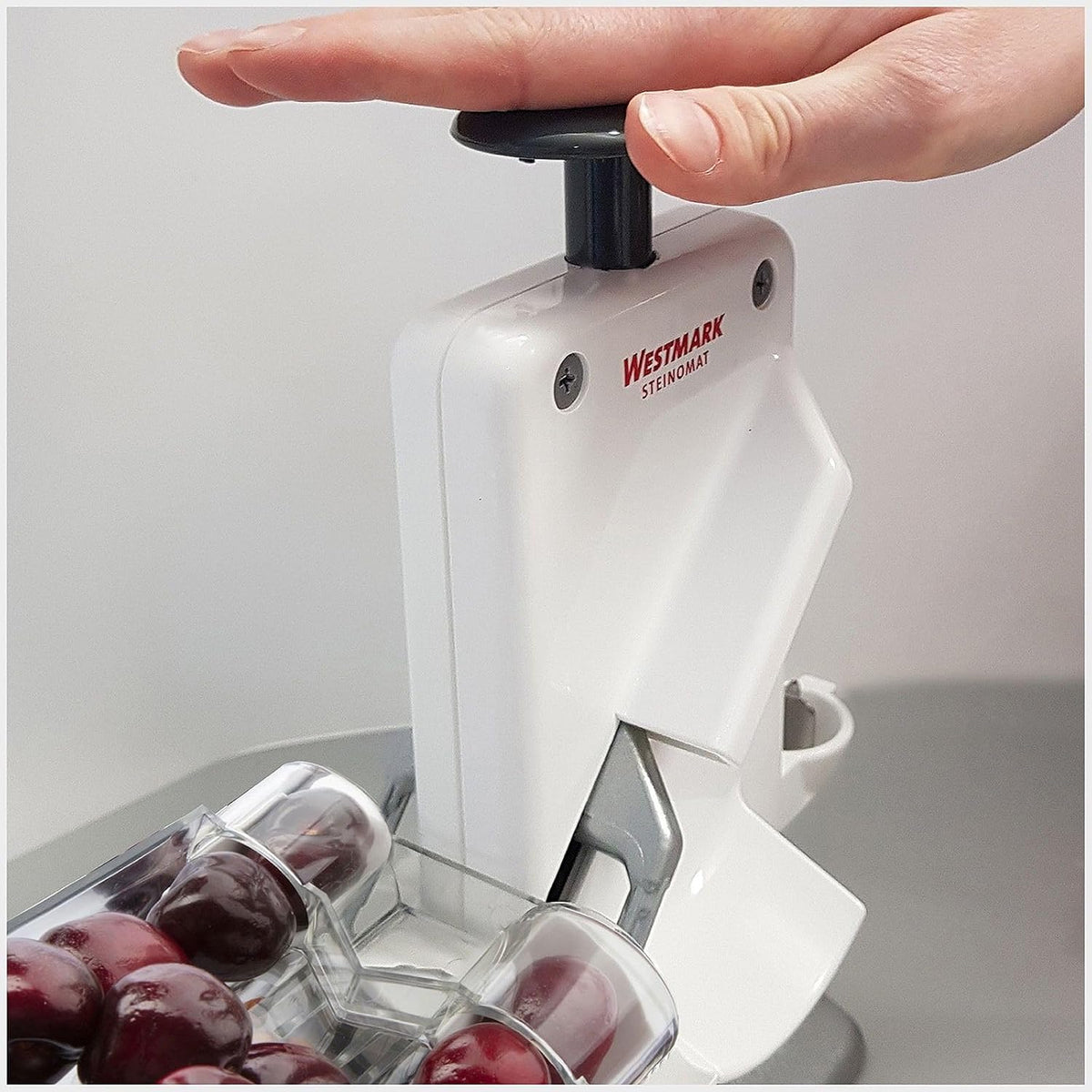 Westmark Cherry & Plum Pitter “Steinex-Combi” – 2-in-1 Fruit Pit Remover, Stainless Steel Blade, Heavy-Duty Aluminum, Fast Clean Pitting for Cherry Jam, Pie & Syrup