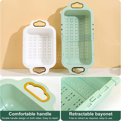 Over the Sink Colander and Extendable Colander Extendable for Kitchen -Strain, Drain, Rinse Fruits, Vegetables 8.26 inches Width (2pack)