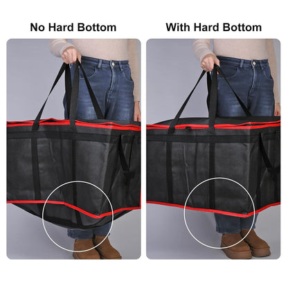 Bodaon 2-Pack Insulated Food Delivery Bag, XXX-Large Meal Grocery Tote Insulation Bag for Hot and cold Food, Commercial, Large Capacity Reusable Warming Bag, Heavy Duty Pizza Carrier, Black + Red