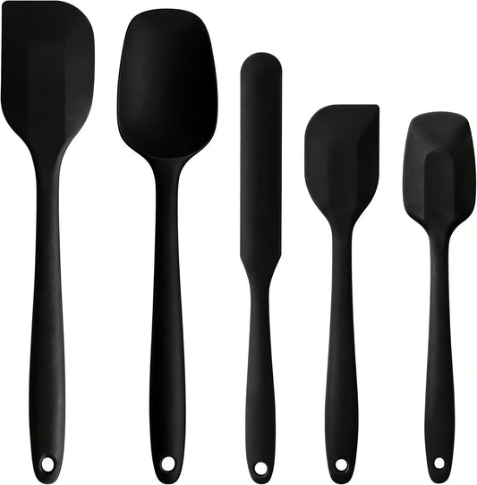 5 Pieces Silicone Spatula Set BPA Free Non Stick Rubber Spatula Heat Resistant Set Ideal for Baking Cooking Mixing Dishwasher Safe Kitchen Tools Multicolor