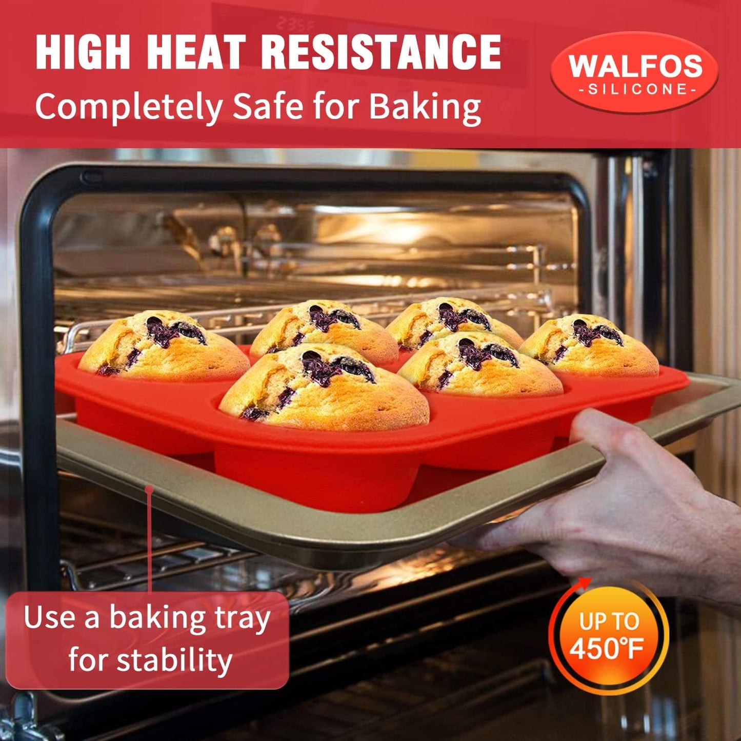 Walfos Silicone Cupcake Pan Set, 2-Piece Mini 24 Cups Muffin Baking Pan, BPA Free and Dishwasher Safe, Non-stick , Great for Making Muffin Cakes, Fat Bombs