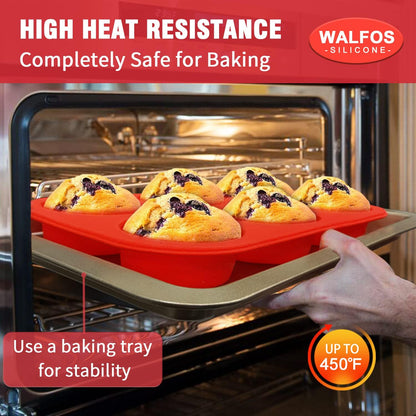 Walfos Silicone Cupcake Pan Set, 2-Piece Mini 24 Cups Muffin Baking Pan, BPA Free and Dishwasher Safe, Non-stick , Great for Making Muffin Cakes, Fat Bombs