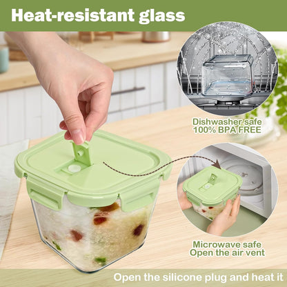 200oz/6000ml/26cup Extra Large Glass Storage Containers with Airtight Lid - Borosilicate Large Glass Food Storage for Rotisserie Chicken, Turkey - XL Big Glass Soup Bowls Freezer to Oven Safe