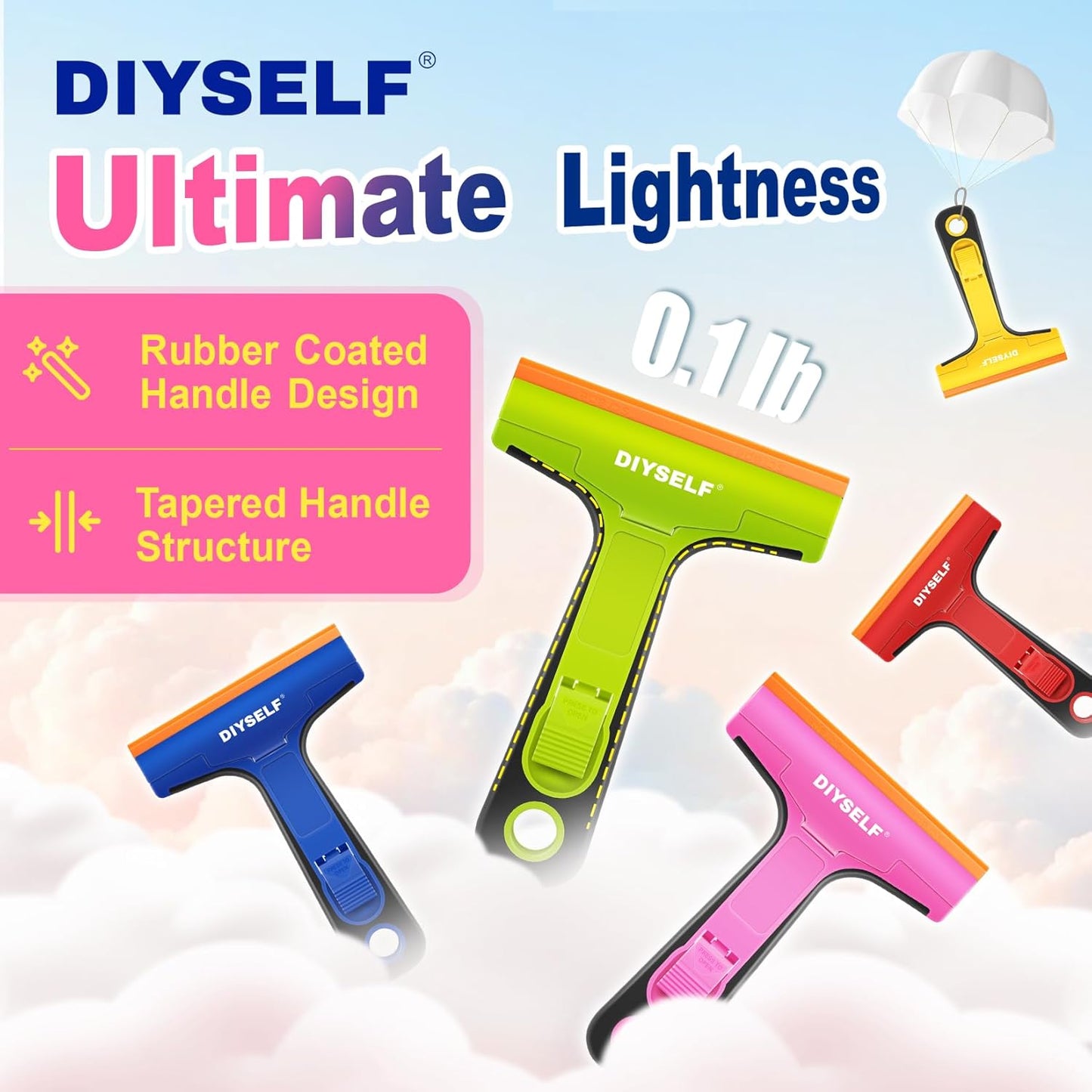 DIYSELF Razor Blade Scraper, 1 Pack Scraper Tool with 10pcs 4-Inch Blades, Razor Scraper for Cleaning Glass, Window, Stove Top, Oven, Kitchen, Cooktop, Shower Door, Sticky Residue, Tile, Wallpaper