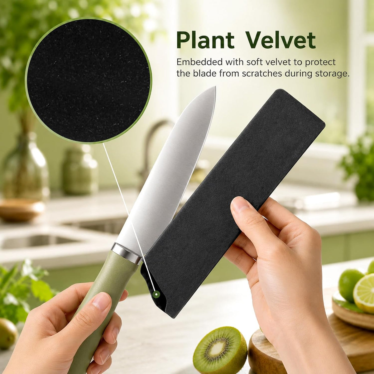 2 PCS Universal Knife Sleeves, Chef Knife Guards with Soft Flock‑lined Inside
