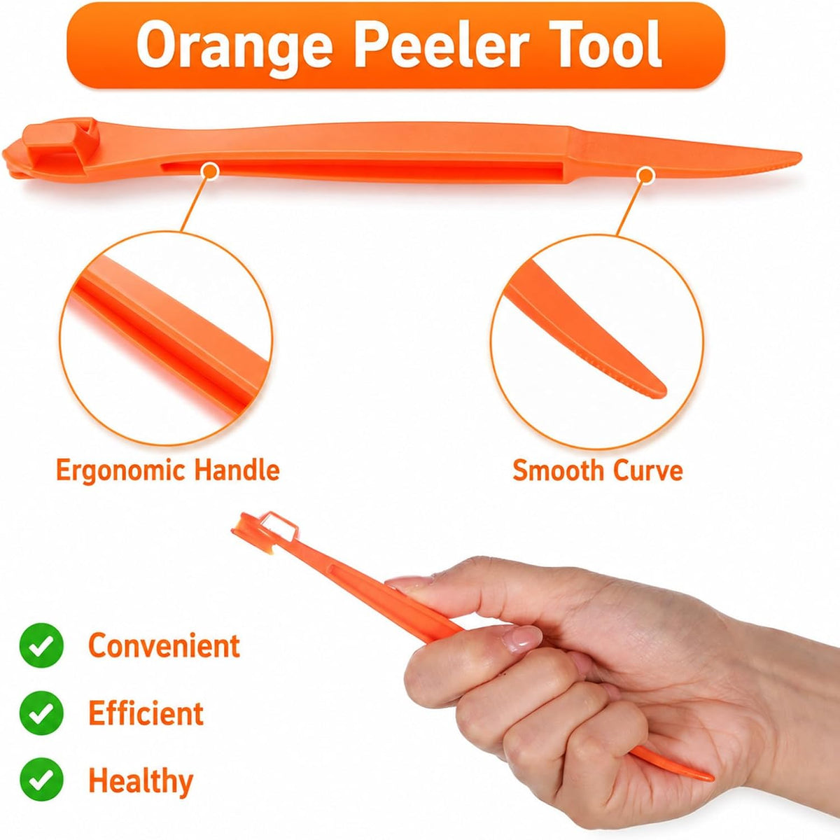 8 Pcs Orange Peeler Citrus Peeler Long Handle Plastic