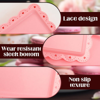 Food Tray, 12 Pack Serving Tray Serving Platter Cookies Dessert Plates,Disposable Plastic Serving Trays Rectangle Dessert Trays for Party, Wedding, Restaurant, 14.4" X 9.3" (White)