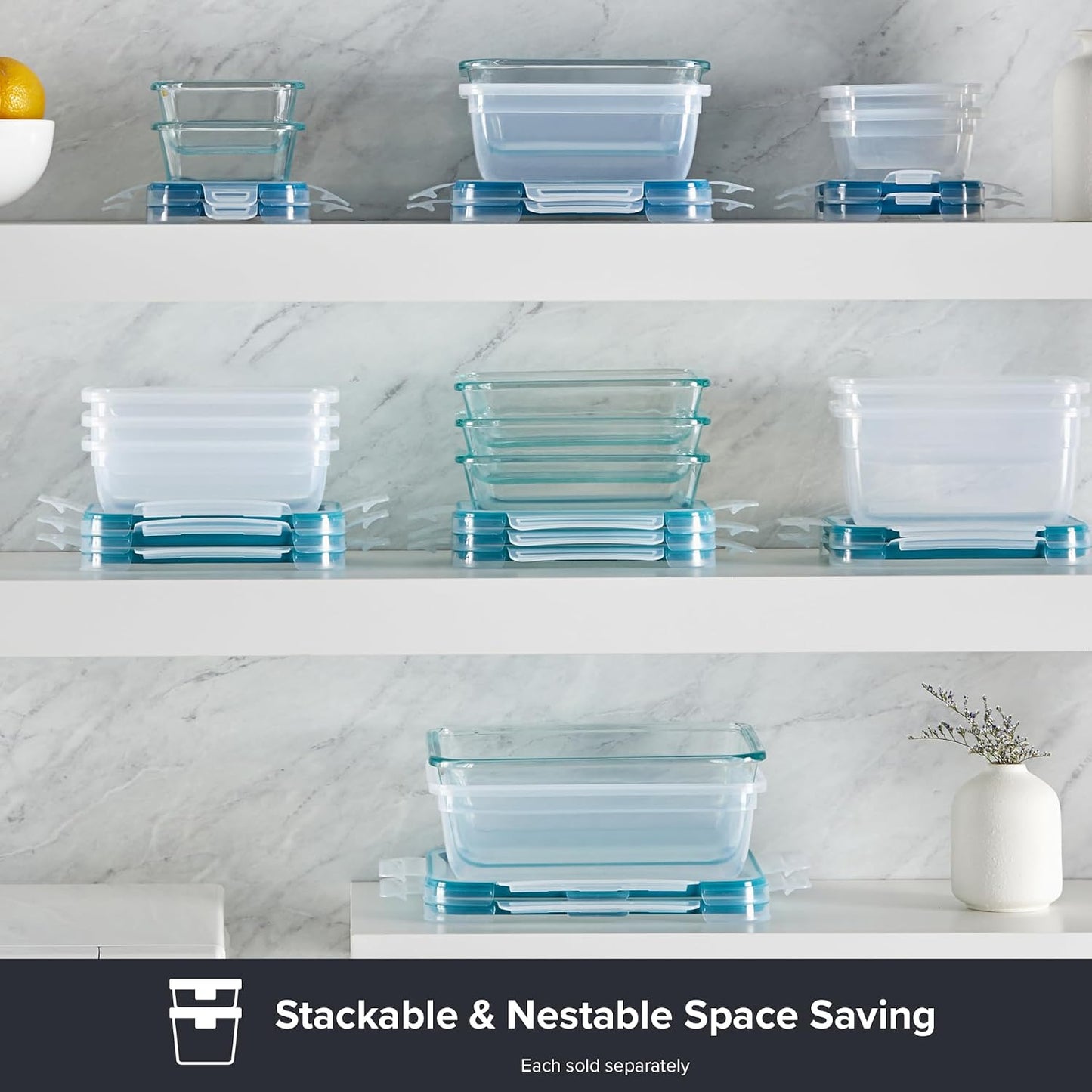 Snapware Plastic Total Solution (21-Pack) Large Food Storage Containers Set, Meal Prep Containers with Plastic BPA-Free Lids & 4 Locking Tabs, Microwave, Dishwasher, and Freezer Safe