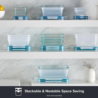 Snapware Plastic Total Solution (21-Pack) Large Food Storage Containers Set, Meal Prep Containers with Plastic BPA-Free Lids & 4 Locking Tabs, Microwave, Dishwasher, and Freezer Safe
