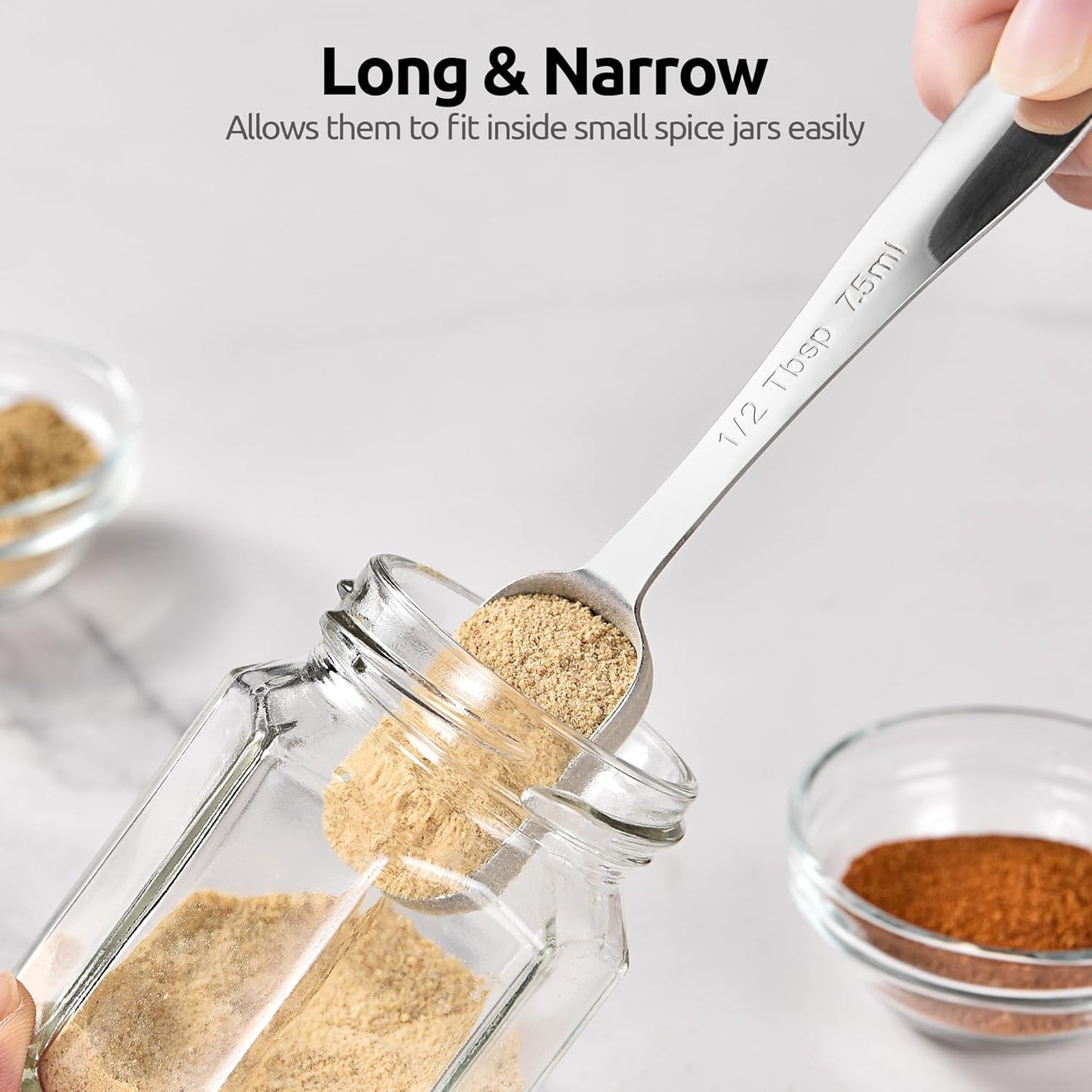 Measuring Spoons: U-Taste 18/8 Stainless Steel Measuring Spoons Set of 9 Piece: 1/16 TSP, 1/8 TSP, 1/4 TSP, 1/3 TSP, 1/2 TSP, 3/4 TSP, 1 TSP, 1/2 tbsp & 1 tbsp Dry and Liquid Ingredients