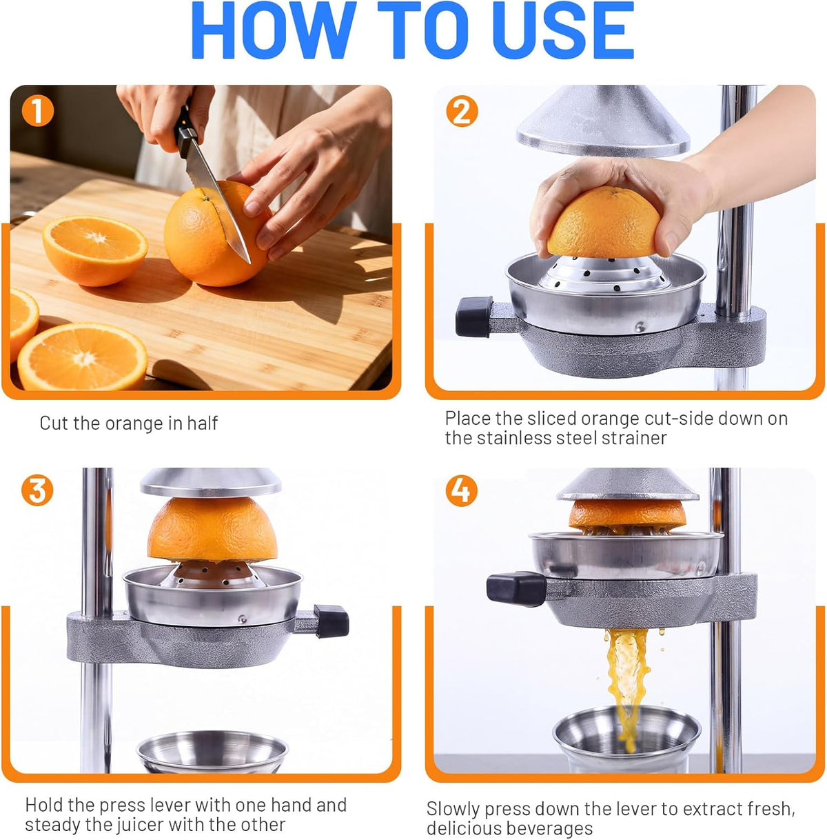 Cast Iron Juicer,Manual Juicer Hand Press,Professional Citrus Juicer