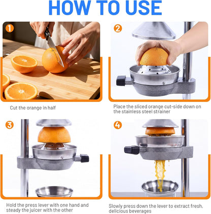 Cast Iron Juicer,Manual Juicer Hand Press,Professional Citrus Juicer