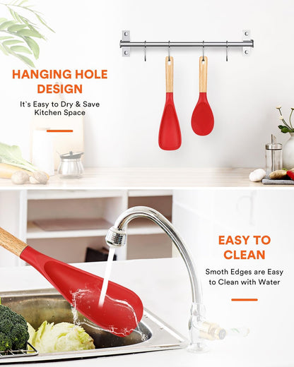 Badiano Cooking Spoon and Rice Scooper for Nonstick Cookware,Multi-function